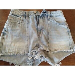 HIDDEN LOS ANGELES Distressed Denim Cutoff Shorts Womens Size XS Light Wash